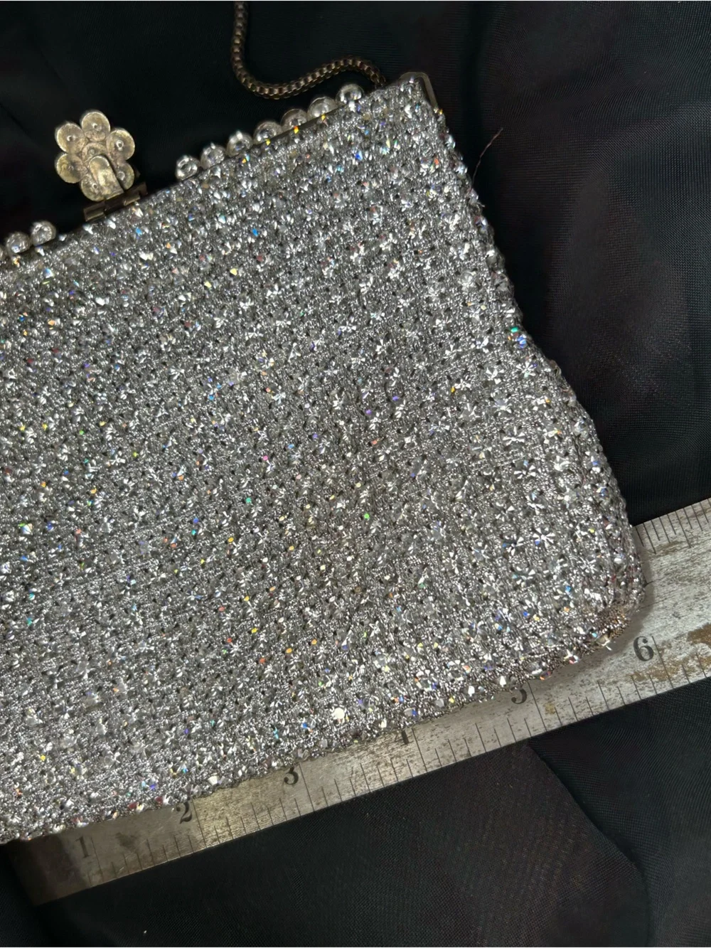 Small 1950s Vintage WALBORG Rhinestone Crystal Handbag - Hong Kong